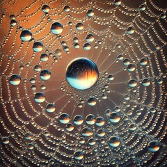 Spider Web Dew Drop Detail Present the view of a dew drop on a s