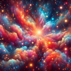Wall Mural - Star Nursery A vibrant colorful texture with bright spots depict