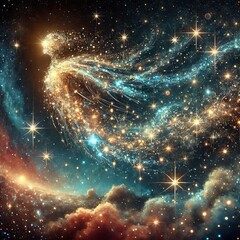 Wall Mural - Stardust Sprites Tiny creatures made of stardust shimmering and