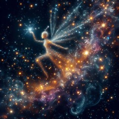 Wall Mural - Stardust Sprites Tiny creatures made of stardust shimmering and