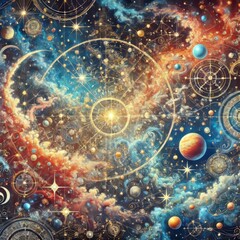 Wall Mural - Starfield Tapestry A tapestry of stars and constellations depict