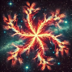 Wall Mural - Starfish shaped Galaxy A galaxy shaped like a starfish with arms