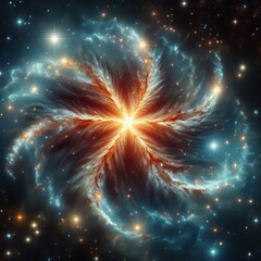 Wall Mural - Starfish shaped Galaxy A galaxy shaped like a starfish with arms
