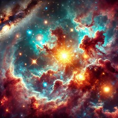 Wall Mural - Stellar Nursery A stellar nursery where new stars are forming wi