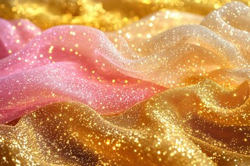 Wall Mural - a luxurious molten gold abstract glowing with radiant highlights, gradually transitioning into soft 