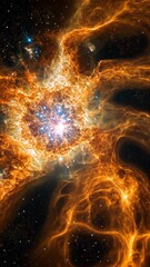 Wall Mural - Stunning cosmic explosion shows vibrant colors and intricate patterns in a distant galaxy