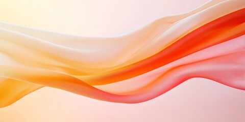 Poster - Abstract Flowing Fabric in Warm Tones Against a Soft Gradient Background