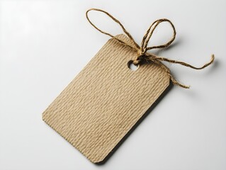 Blank Brown Kraft Paper Tag with Jute Twine