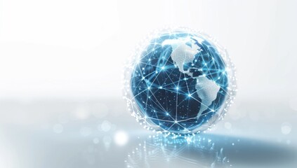 Wall Mural - global network concept with blue globe