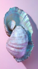 Wall Mural - Iridescent Seashell: A Symphony of Ocean Hues