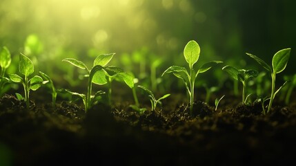 Poster - Presentation of plant germination sequence and plant growth concept in the suitable external environment.