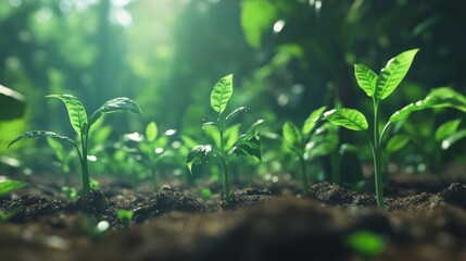 Poster - Presentation of plant germination sequence and plant growth concept in the suitable external environment.