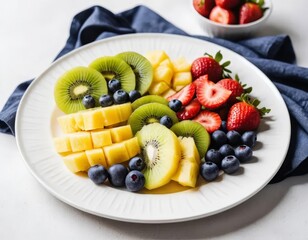 Wall Mural - fruit salad on a plate