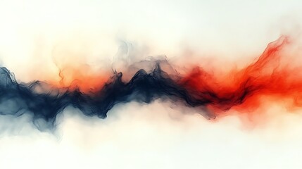 Wall Mural - Abstract Color Waves Flowing Across White Background