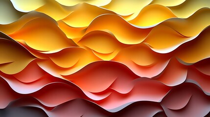 Wall Mural - Abstract Wavy Layers of Warm Color Hues