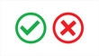 © MdSumon - Green and Red check mark icon. Isolated checkmark symbol, approval and Decline, right and wrong sign concept.
