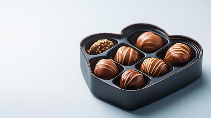 Wall Mural - Heart-Shaped Chocolate Box Mockup with Customizable Design. Generative AI