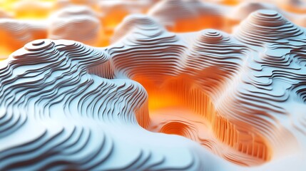 Wall Mural - Abstract Layered Landscape with Orange Canyon