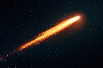 Wall Mural - stunning fiery comet streaking across a dark gigapixel background for astrophotography