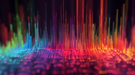 Wall Mural - abstract artwork featuring a vibrant spectrum of colors in dynamic, vertical lines. the image evokes