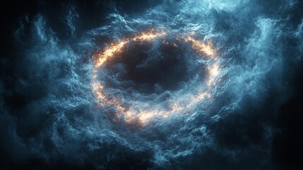 Wall Mural - Dynamic Energy Ring in Cosmic Space. Generative AI