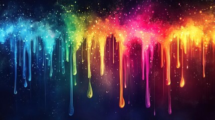 Wall Mural - Color rainbow splash. Abstract background. Digital Illustration