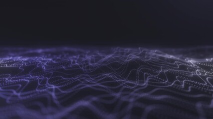 Wall Mural - Purple Glowing Particle Waves with Smooth Flow