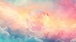 © achmad - Floating sphere amidst pastel cloudscape.