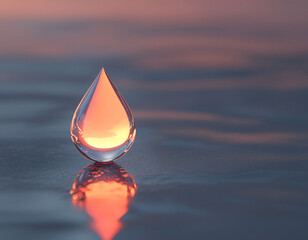 Canvas Print - Sunset Water Drop