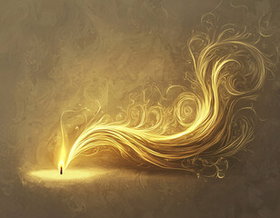 Wall Mural - Golden Flame Design