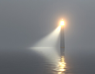 Wall Mural - Lighthouse in Fog