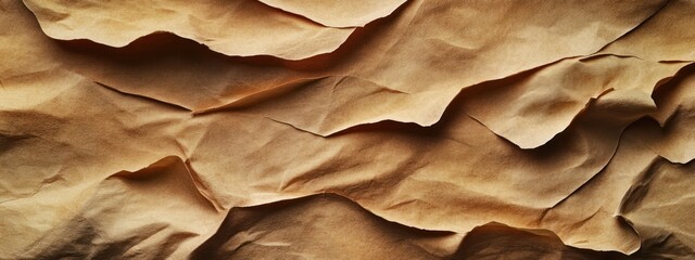 Aufkleber - Abstract texture of crumpled light brown paper.