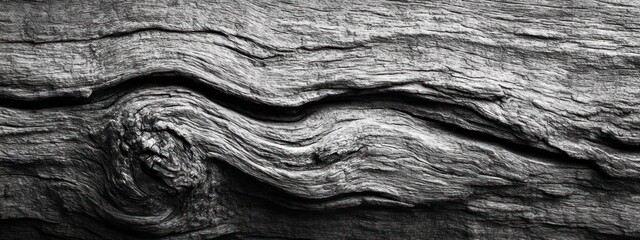 Poster - Close-up of weathered wood grain, showing knots and texture.