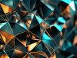 © JONATHAN - Geometric Abstract Background with Reflective Metallic Shapes