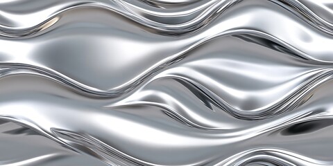 Wall Mural - textured seamless repeat pattern featuring flowing platinum silver waves for versatile design