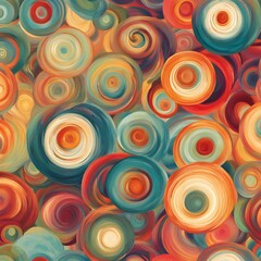 Abstract illustration of overlapping circles in a vintage background