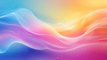Wall Mural - a vibrant abstract wave pattern featuring a blend of pink, purple, blue, and orange hues.