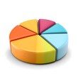© siriwan - Colorful pie chart is divided into six slices