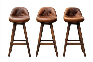 Isolated bar stool viewed from various angles in an indoor setting