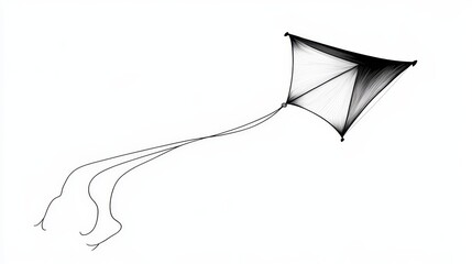 Wall Mural - Kite Outline, Single Line Drawing, Vector Illustration, Coloring Page for Kids, Activity Book