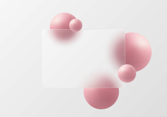 Wall Mural - glass morphism style website landing page template, gradient light background with transparent recta