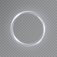 Leinwandbilder - White circular light effect with bright light and shine. Vivid abstract frame light for web design and game interface.