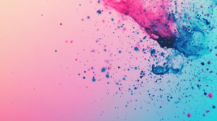 Canvas Print - Splatter abstract background concept. Colorful abstract splash with vibrant hues of pink and blue, perfect for creative designs.