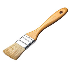 paintbrush with wooden handle on white background