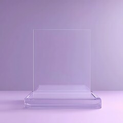 Wall Mural - a modern, clear acrylic podium with a clean, transparent surface and an empty space for display, set
