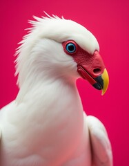 Wall Mural - A close up of a white bird with a red beak