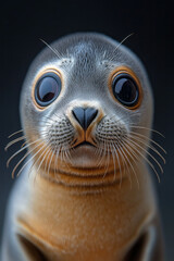 Poster - A curious seal with wide eyes and a cheeky grin,