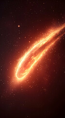 Wall Mural - fiery comet blazes across cosmic canvas, illuminating starry night with glowing dust and intense hea