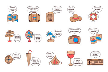 Travel Collection Sticker Set With Text