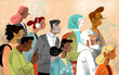 © Westend61 - Illustration of diverse people in casual clothing representing city life
